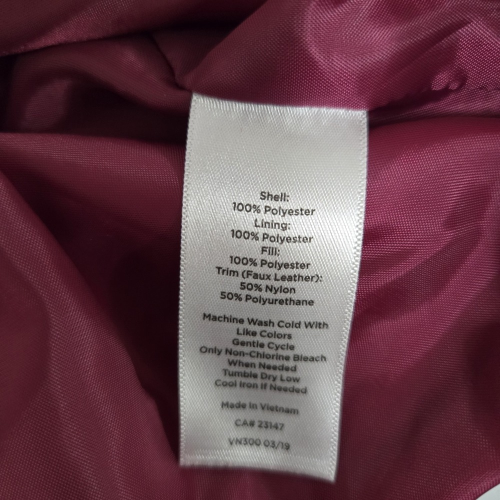 Talbots Quilted‎ Coat Raspberry Women's XS Snap Front - Picture 3 of 4